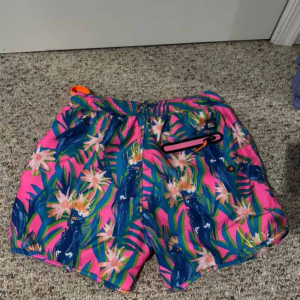 Superdry Colorful Parrot Print Drawstring Swim Shorts - L - Picture 2 of 5